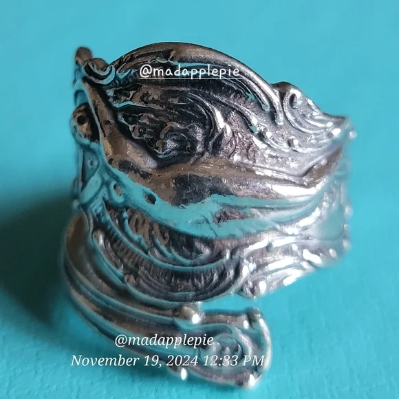 Vintage Sterling Silver Spoon Ring Goddess Woman Nude Muse Nymph Designer #133 - Picture 7 of 13